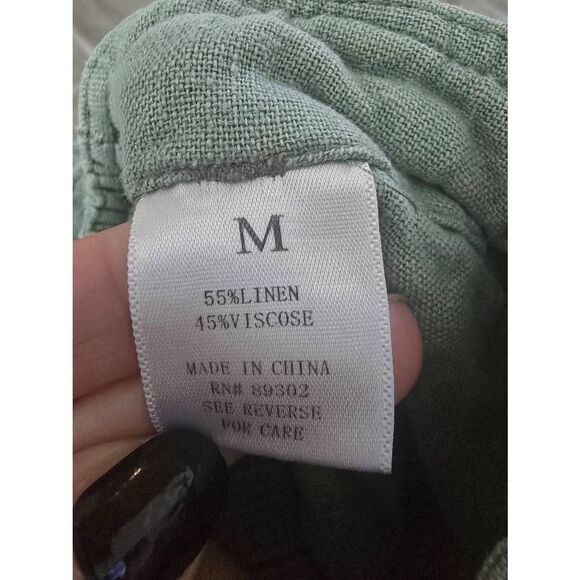 Altar'd State Shorts Linen Blend Beach Shorty Green Size Medium Y2K - Picture 6 of 6